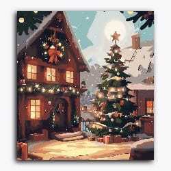 Christmas Street Decor-Without Frame / 18x20 inch / 24 Palette