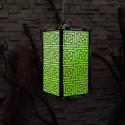 DIY Ecofriendly MDF Kandil - Zen Pattern (Green)