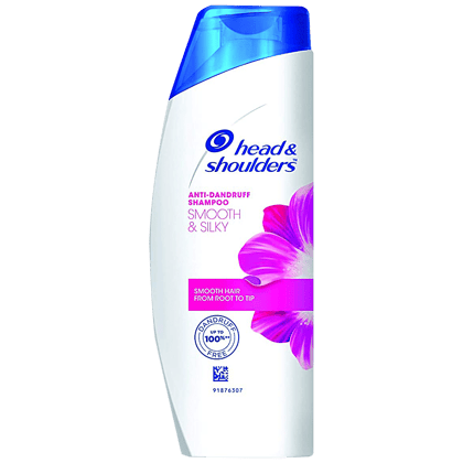 Head & Shoulders Smooth & Silky Anti-Dandruff Shampoo - Smooth Hair From Root To Tip, Upto 100% Dandruff Free, 180 Ml