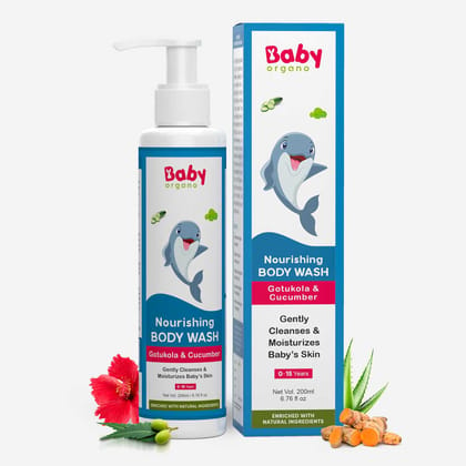 BabyOrgano Gentle Baby Body Wash | Cleanses and Moisturizes Skin | Restores The Normal pH Balance |  100% Ayurvedic