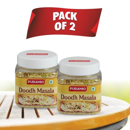 Puramio Milk / Doodh Masala - Premium Home Made (No Added Sugar), Real Dry Fruits and Saffron (Kesar), 125 gm Each - Pack of 2