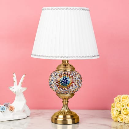 Blooming Brilliance Table Lamp-LENGTH- 12 inches & HEIGHT - 20 Inches / Stainless Steel + Ceramic / Available