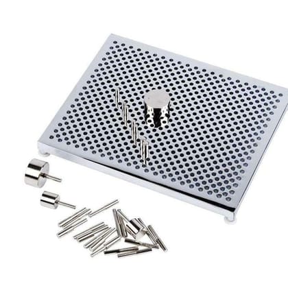 5 Pcs, Wire Wrapping Designs Deluxe Jig With 30 Pegs-Silver / Aluminium