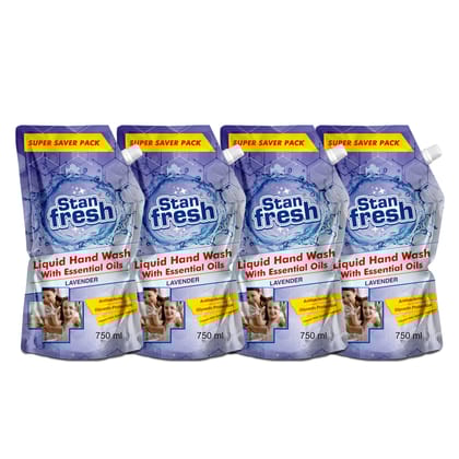 Stanfresh Liquid Hand Wash - Lavender 750ml (Pack Of 4)