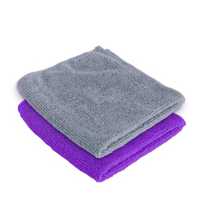 UMAI Microfiber Face Towel 40x60cm 400 GSM - Super Absorbent, Quick-Dry, Gentle, Super-Soft for Everyday Use, Pack of 2 (Purple-Grey)-UMAI Microfiber Face Towel (40x60cm) 400 GSM - Super Absorben