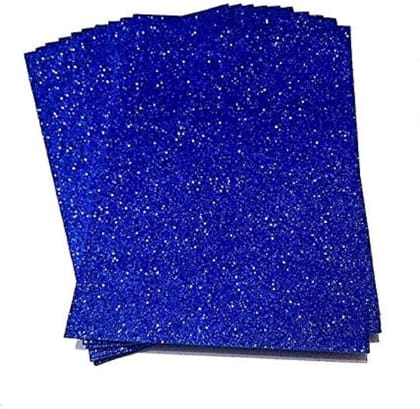 A4 Glitter Foam Sheet Sparkles Color, for Art & Craft, Decoration, Gift Wrapping, Scrapbooking, Craft Project (Blue Color) - Pack of 10