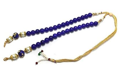 10 Pcs, Beaded Necklace Mangalsutra Dori Blue-Blue / Glass