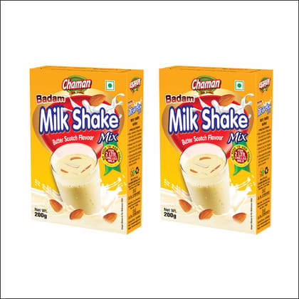 Chaman Butterscotch Milkshake Powder, 200 gm - Pack of 2