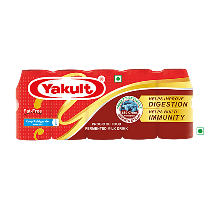 Yakult Probiotic Fermented Health Drink, 65 ml Pack of 5