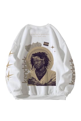 Kendrick Lamar Designed Oversized Sweatshirt-S / White