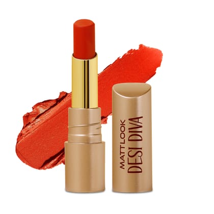 MATT LOOK Desi Diva  HD Lipstick, Hydrating Fromula with Hyaluronic Acid.-Red Hot