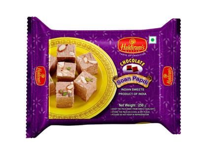 Haldiram's Soan Papdi (Chocolate Flavour) Packed Sweets - 250 Gm