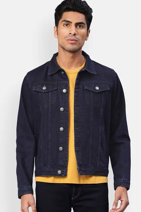Men's Full Sleeves Denim Jacket - Dark Blue NO EXCHANGE NO RETURN)-XL / Dark Blue