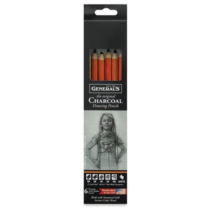 General's Charcoal Drawing Pencil set of 6