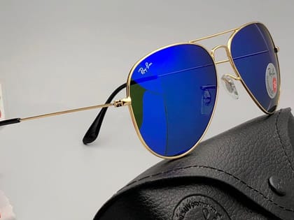 Ray-Ban New Stylish Blue & Gold 3026 Wayfarer Master Pcs Sunglass For Unisex