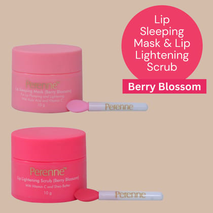 Perenne Lip Sleeping Mask & Lip Lightening Scrub (berry Blossom- 10gm x 2)-Pack Of 2 (10gm x 2)