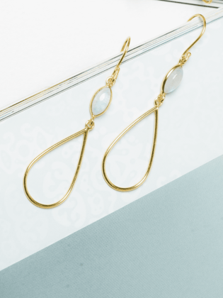 Raindrop Stone Danglers with Moonstone