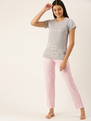Women T-shirt & Pyjamas Nightsuit-S