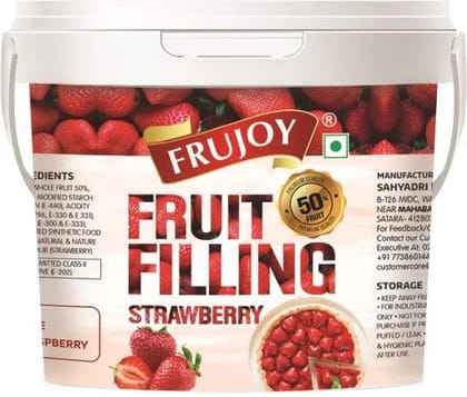 Frujoy Strawberry Filling 1kg | For Cake | Dessert | Custard | Pastry | Muffins | Baking Essentials