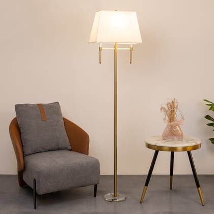 The Hampton Floor Lamp-Height - 67 Inches & Width - 17 Inches / STAINLESS STEEL + CRYSTAL / Available