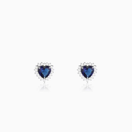 Silver Heart Of The Ocean Studs