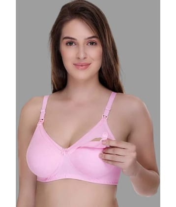 Inwy - Pink Cotton Solid Womens Maternity Bra ( Pack of 1 ) - 34B