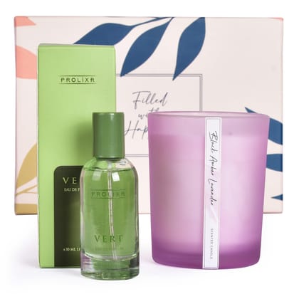 Gleevers Gift Set for Women: Perfume 30ml, Lavender Candle 250g. Ideal for Birthday, Anniversary, Valentine, Secret Santa. Pack of 2.-Gleevers Gift Set for Women: Perfume (30ml) & Lavender Candle