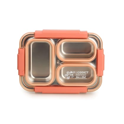 Korean Bento Box 3 Grid - Orange