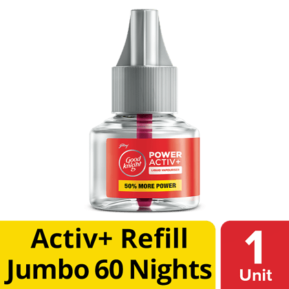 Good Knight Power Activ+ Liquid Vapourizer, Mosquito Repellent 60 Nights Jumbo Refill, 45Ml Jumbo Refill