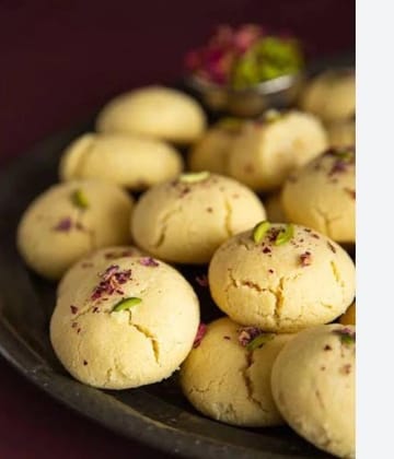 Naan khatai cookies(200gm)known for their crumbly texture, buttery flavor, and melt-in-the-mouth