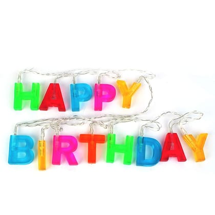 Happy Birthday Lights - 13 Led Letter Battery Operated String Lights Birthday Party Decorations (Multi Color)