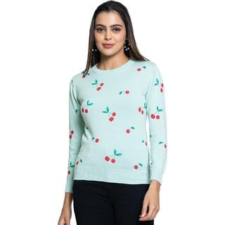 PULAKIN Green Cotton Sweater Women