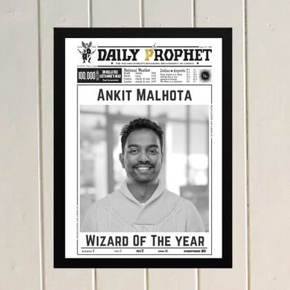 Personalized Daily prophet Photo Frame-A4(21 x 29.7cm) / Wizard of the year