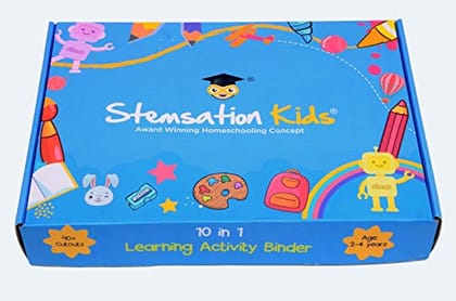 Stemsation kids Activity Binder For Kids (10 In 1), Kids Activity Box, Learning Toy For 2,3,4 Years Old I Stem Toys I Educational Toys, Games&Books I Busy Book I Sticker Book For Kids