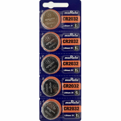 muRata CR2032 3V Lithium Button Cell Battery-Pack of 5