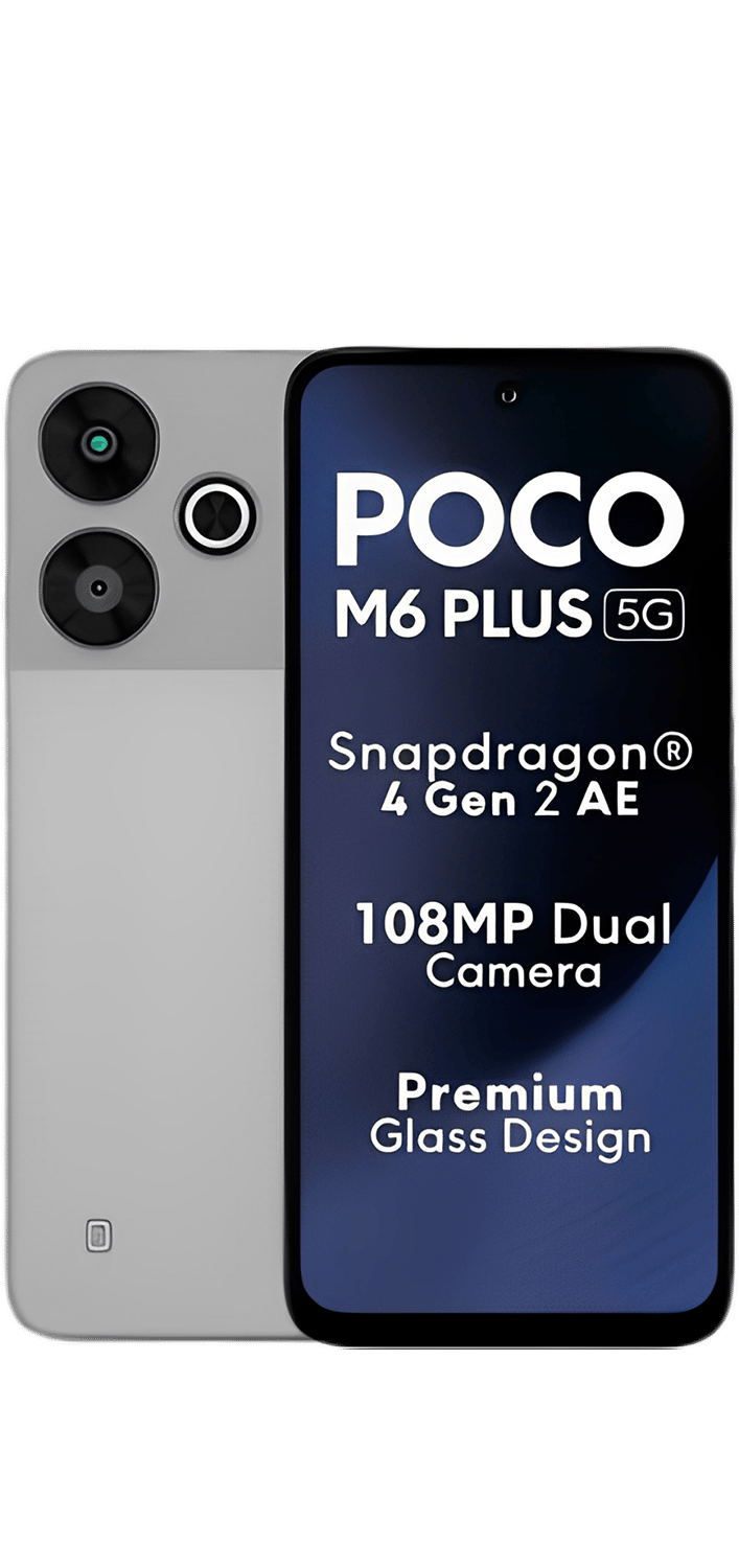 POCO M6 PLUS 5G [6GB RAM, STORAGE 128GB] ICE SILVER