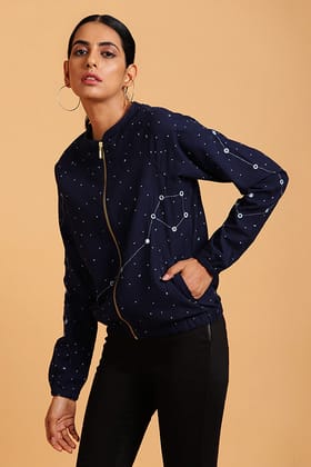 Okhai 'Moonlight' Embroidered Cotton Bomber Jacket-S