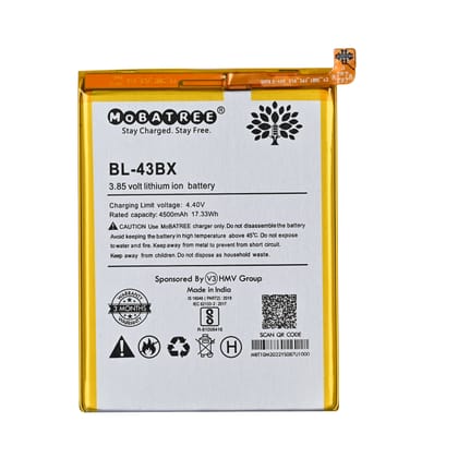 Mobatree BL-43BX Original Mobile Battery for Infinix Note 5, X604, X604B , 4500 mAh (6 months Guarantee)