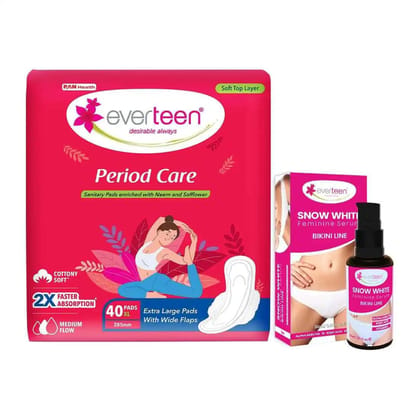 everteen Period Care XL Soft 40 Pads and Snow White Bikini Serum 30ml