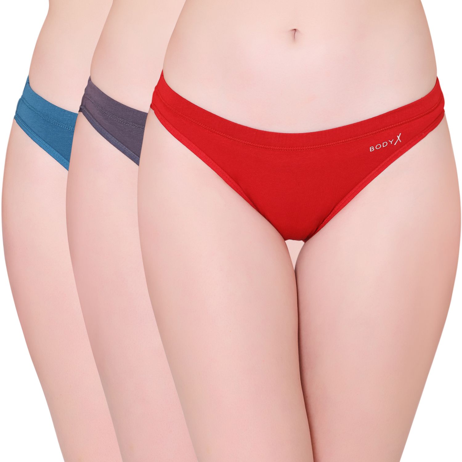 Bodyx women's combed cotton assorted Bikini Panty Pack of 3 ( BX508 )