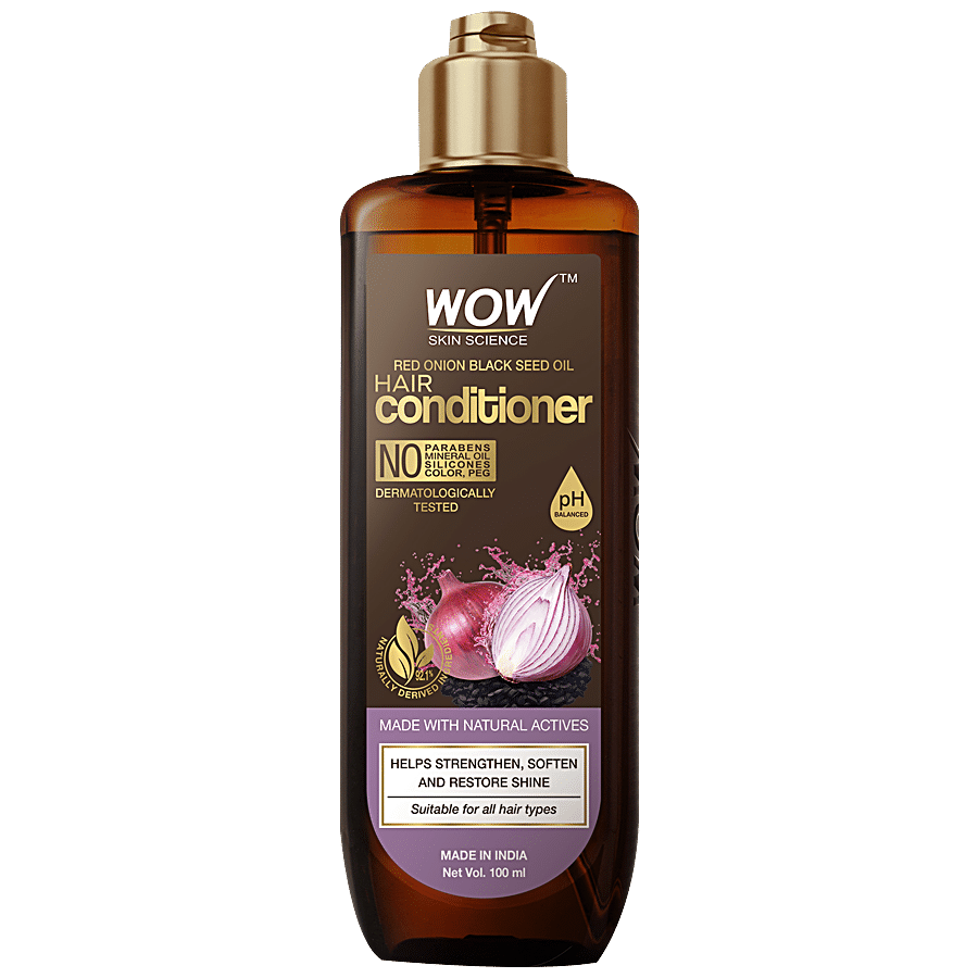 Wow Skin Science Red Onion Black Seed Oil Hair Conditioner - Strengthen, Soften & Restore Shine, 100 Ml