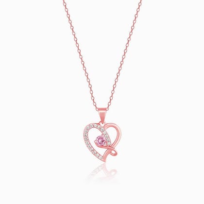 Rose Gold Music In My Heart Pendant with Link Chain