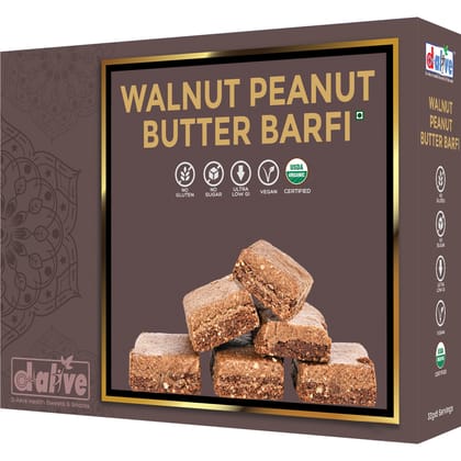 Walnut Peanut Butter Barfi (Indian Sweets, Mithai) - 200g 