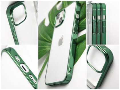 iPhone 13 Pro Max Cover - Glass Case with Electroplated Chrome Finish Edges-iPhone 13 Pro Max / Alpine Green