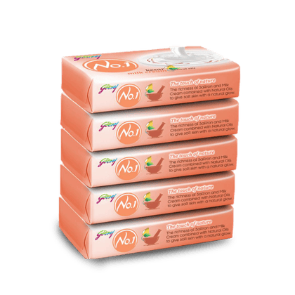 Godrej No.1 Kesar Milk Cream 100Gm 4+1, 500 gm Pack