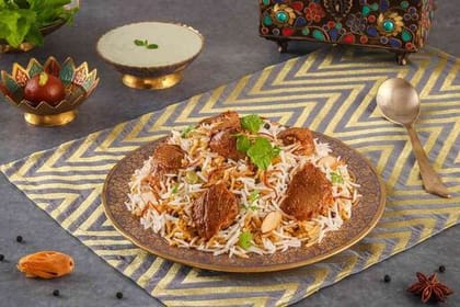 Spicy Dum Gosht Biryani (Hyderabadi Dum Mutton Biryani - Serves 1)