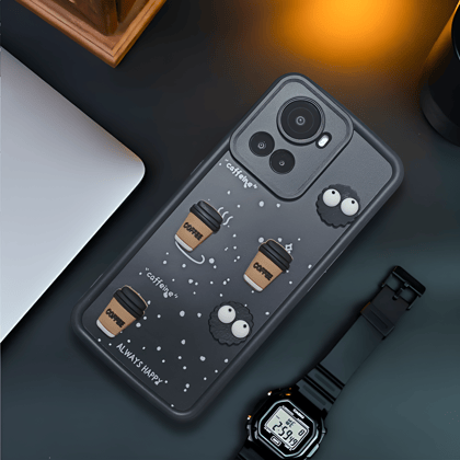 Black COFFEE (ALWAYS HAPPY) Silicone case for Oneplus 10R