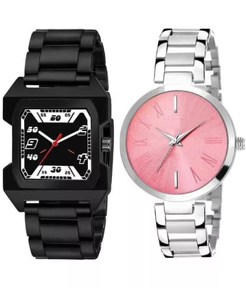 EMPERO - Multicolor Stainless Steel Analog Couple's Watch