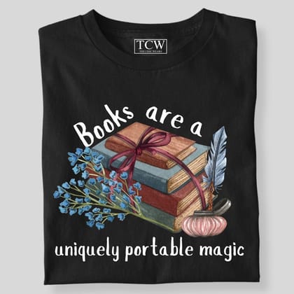 BOOKS ARE THE UNIQUELY PORTABLE MAGIK-Black / S