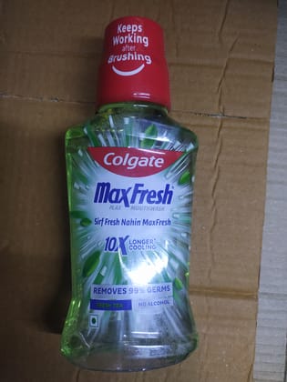 Colgate Max fresh Plax mouthwash Sirf fresh nahin maxfresh Removes 99% germs No alcohol 